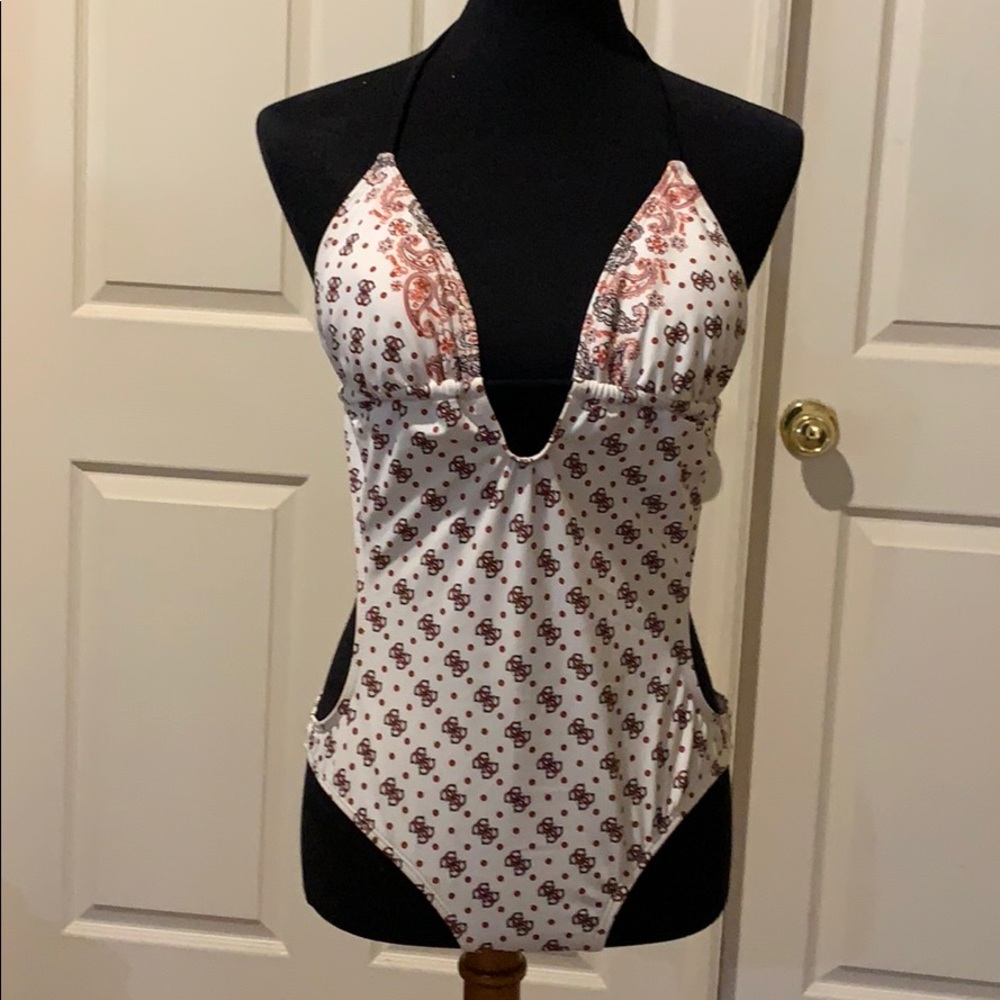 Guess one piece bathing suit.